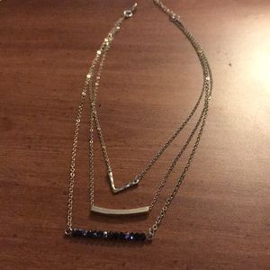 Three part drop necklace